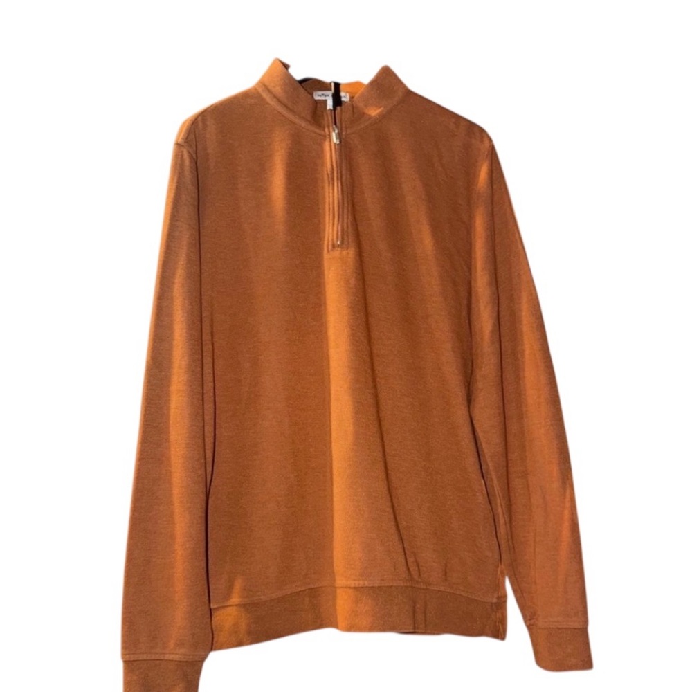 Peter Millar Quarter Zip In Orange Size L